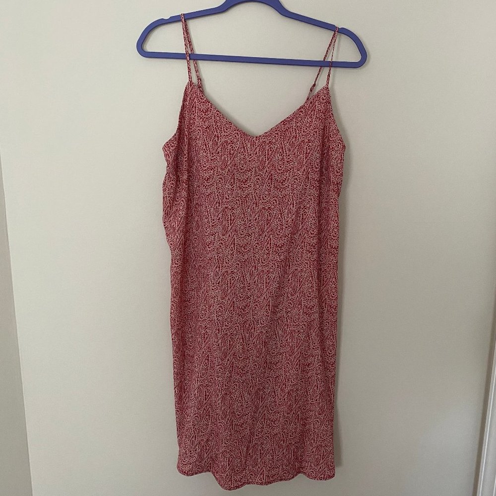 Red flowy paisley summer dress
